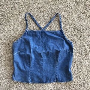 LOFT by Ann Taylor denim tank top crop